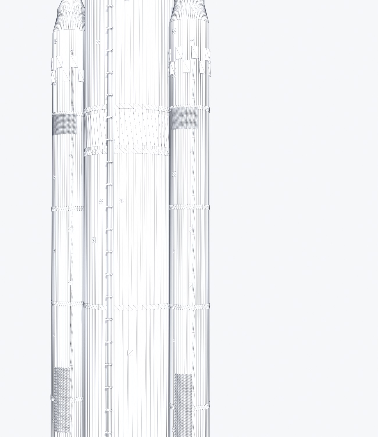 The wireframe mesh, showing the underlying geometry