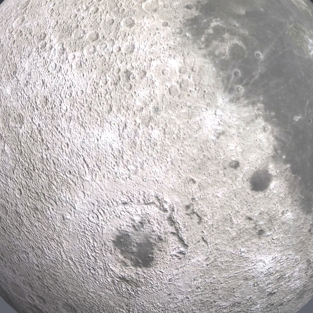 A close render of the lunar surface, the destination