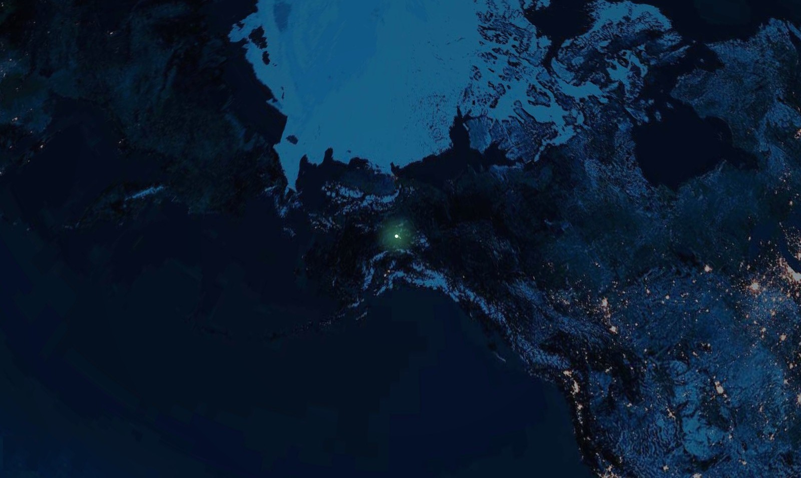 The globe locked onto a chosen northern spot, speeding in just before the drop into the sky