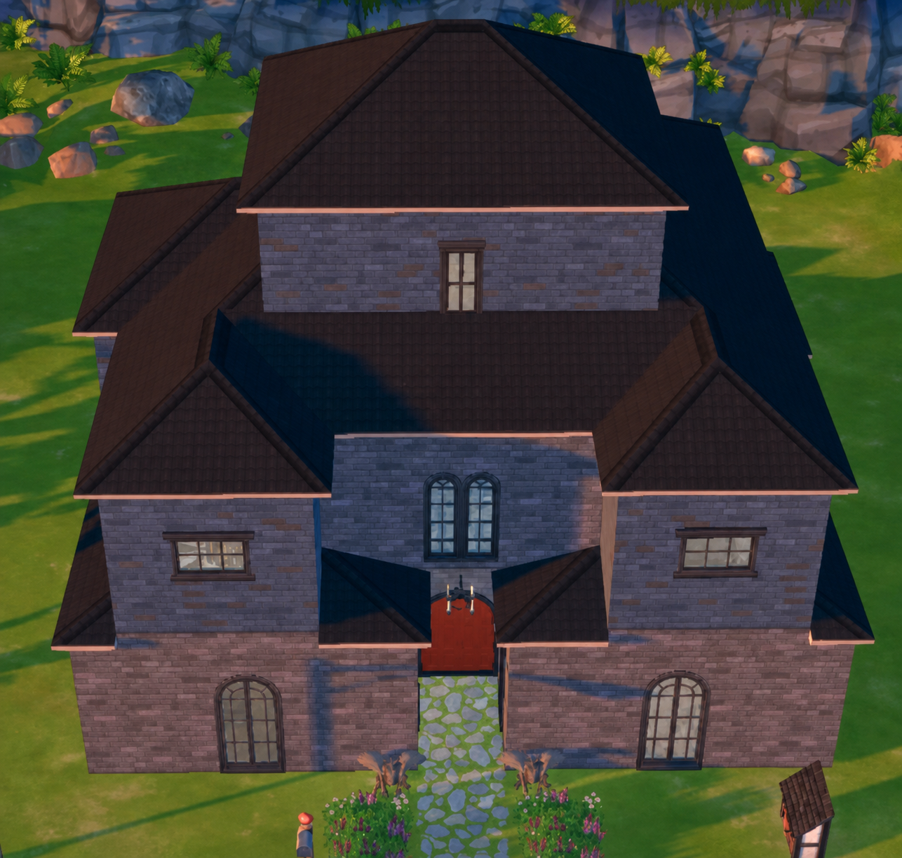 The finished 3-floor Gothic manor